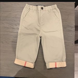 Burberry Boys Khaki Pants 18 Months.  Plaid lining. Casual or formal